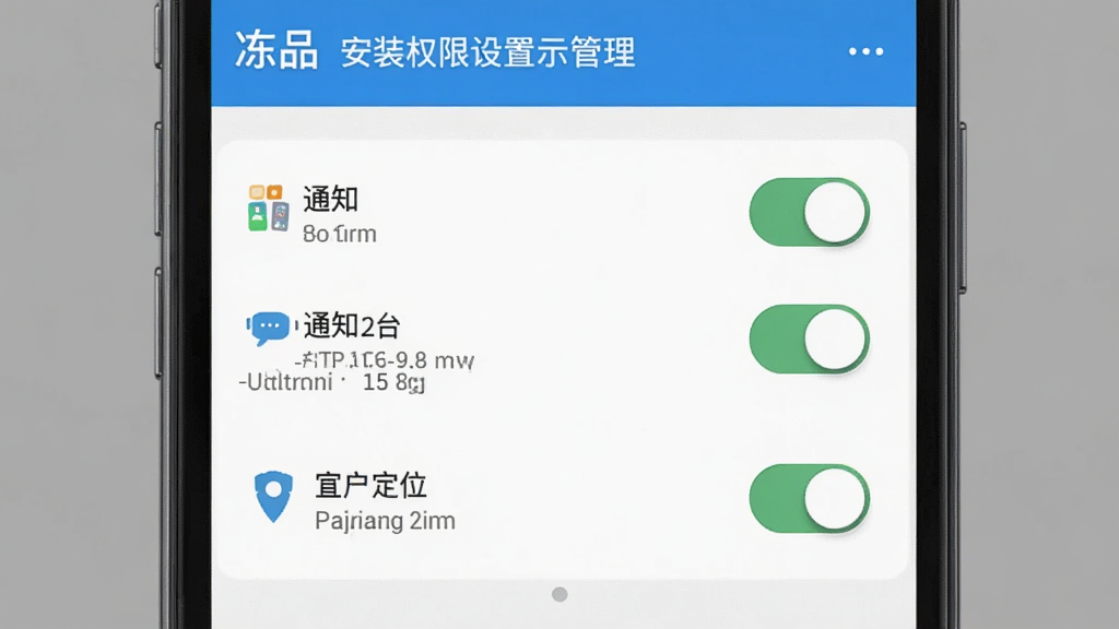 ��Ʒ��APP�ڰ�׿�ֻ��ϵİ�װȨ�����ý���ʾ��ͼ������չʾ�ֻ���Ļ��Ӧ��Ȩ�޹���ҳ�棬�����洢��֪ͨ����λ��Ȩ�޿��أ��������������дʵ��ϸ�ڿɼ������ʸɾ���������࣬�޶���Ԫ��