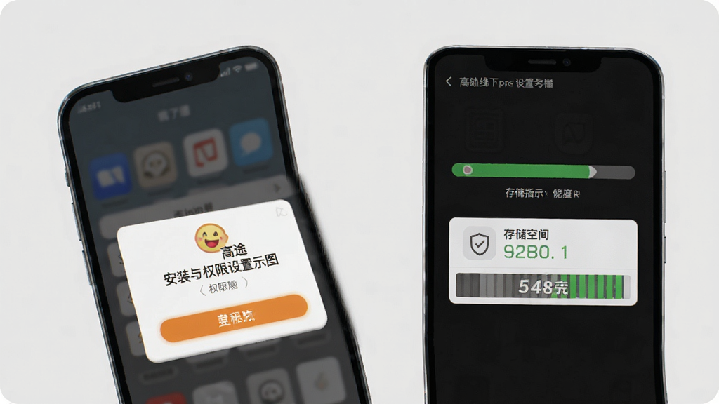 ��;����App��װ��Ȩ������ʾ��ͼ���ֻ���ĻչʾȨ�޵�����洢�ռ�ָʾ�����������İ�ť���֣�����Ϊǳ��ɫ��������ż��򣬻����������ɾ��޶���Ԫ��