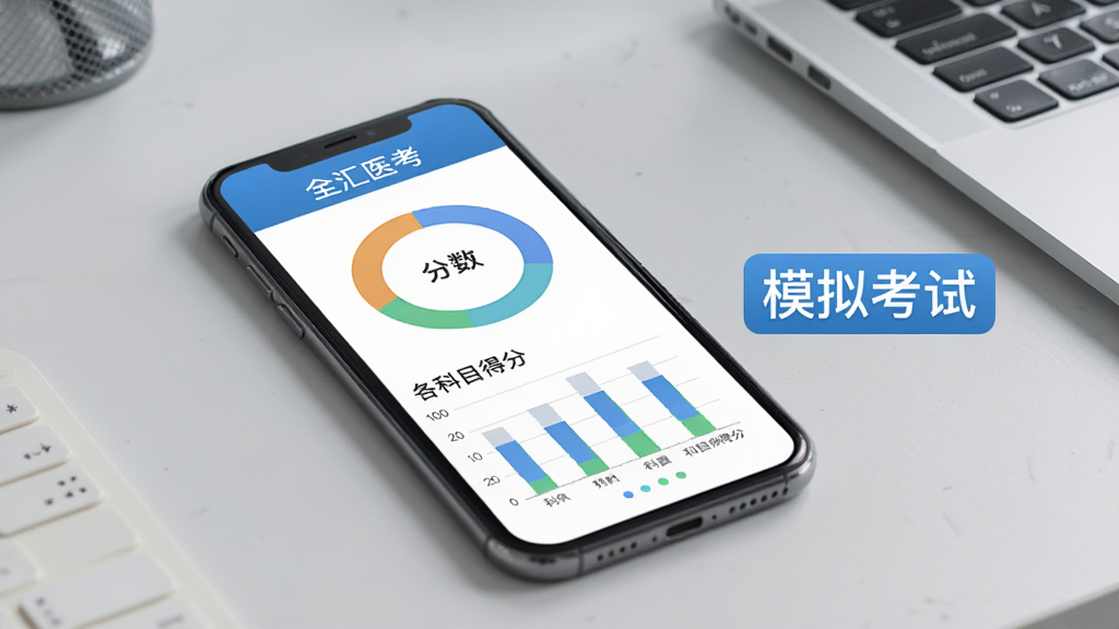 ȫ��ҽ��ģ�⿼�Գɼ�����ҳ�棬���������ֻ���Ļ��ʾ��������ͼ�����Ŀ�÷���״ͼ���Ա���