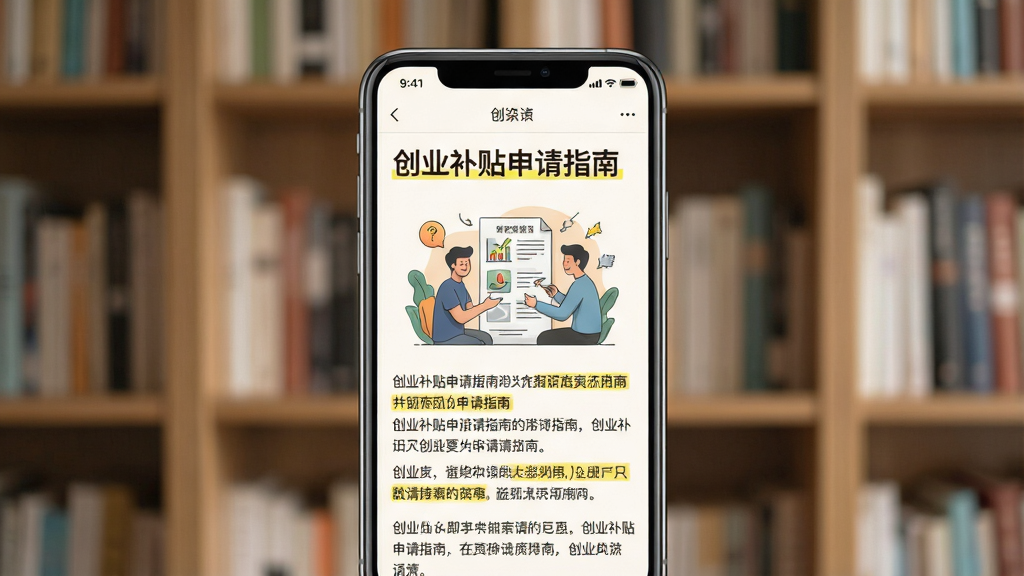 һ��չʾ��ҵ��APP֪ʶ�����ĸ���ͼ�������������ֻ���Ļ����ʾһƪ����Ϊ����ҵ��������ָ�ϡ������£����в�ͼ������Ϊ�ֻ��������У�����Ϊ�����Ӱ�����Ϊ��ܰ���Ķ����ϸ���������Ű����࣬�и����ص��ǡ������������ɾ����޶���Ԫ�ء�