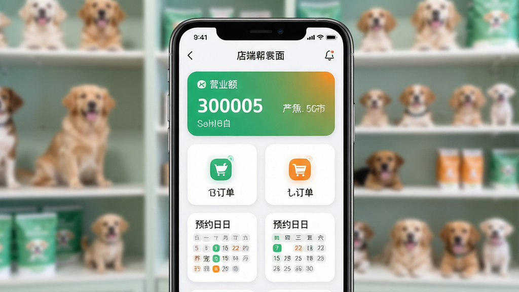 ������̼Ҷ��ƶ��������棬�������ֻ���Ļ��ʾ���������Ǳ��̣�����Ӫҵ�����֡�����ͼ�ꡢԤԼ����������Ϊ�ֻ�����չʾ������Ϊ���������黯���Ű�ͻ�����ݿ�Ƭ�����Ϊ��ˬ����磬ϸ������ɫ�ͳ�ɫ���ݸ�����Բ�ǿ�Ƭ�����ͼ�꣬���ʸ��塢�ɾ����޶���Ԫ��