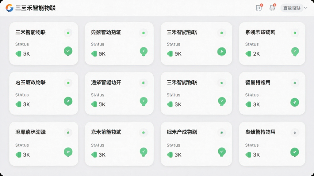 ������չʾ�������������Ķ���Ŀ�������棬����豸��Ƭ��������ʽ���У�ÿ�ſ�Ƭ��ʾ�豸���ƺ�״̬ͼ�꣬����Ϊǳ��ɫ����񣬲��ֲ�������������Ű棬���Ϊ��ƽ����ƣ�ϸ�ڰ�����ƬԲ�Ǻ�״ָ̬ʾ�ƣ�����Ϊ����2K������ɾ����޶���Ԫ��