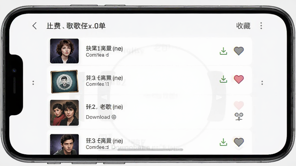 �����ϸ�������߻������ղع��ܽ��棬����������һ�������ֻ�����Ļ����ʾ�����ظ����б����ղظ赥��ÿ��������Ŀ�Ҳ����������ͼ��������ղر�ǣ����沼������������Ϊǳ��ɫ��������ɾ����䣬���廭�ʣ��޶���Ԫ��