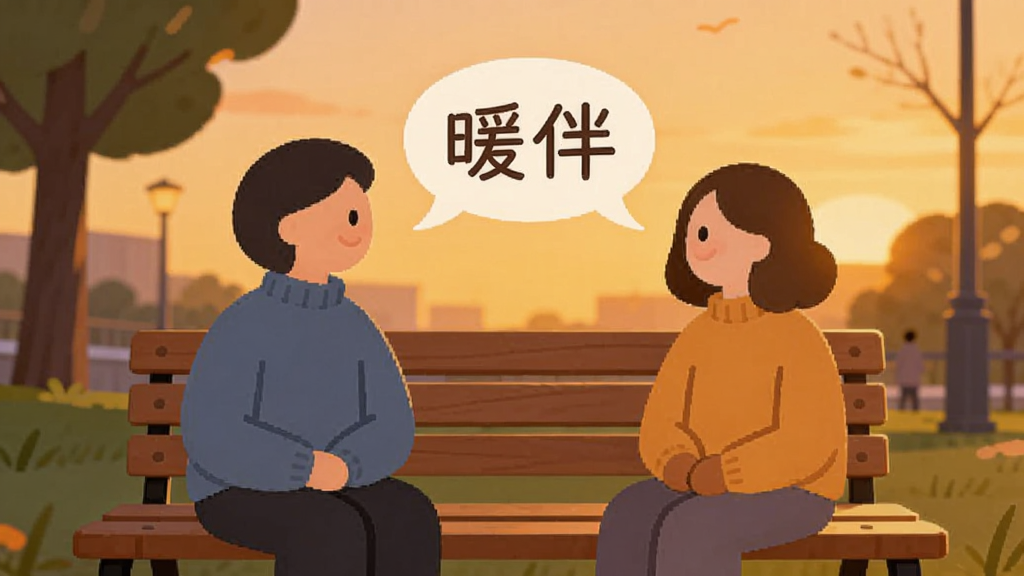 һ��������ů�Ի������Ĳ廭������������������Ľ�ɫ���ڳ����ϣ��м�Ư���ŶԻ����ݣ�������д�š�ů�顱���֣������ǰ����Ĺ�԰��ɫ����ͣ�������ů������ƽ�������ʸɾ����޶���Ԫ��