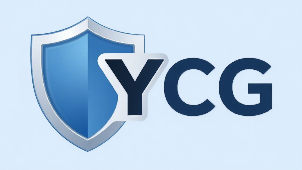 YCG应用的安全防护主题图,画面中一个盾牌图标与