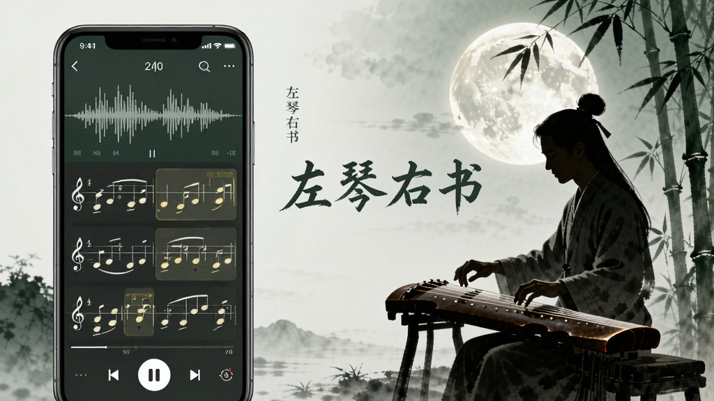 һ������������棬����ǡ��������顱Ӧ�ò��Ž�����ֻ���ͼ����ʾ��Ƶ���κ�ͬ�����������ף��Ҳ���һλ��������ҵļ�Ӱ���������¹��µ����֡����������õ�īд�š��������顱�ĸ��֡�������Ϊ���׵��й���ˮī��Ч����ɫ����ī�̡��°׺�����Ϊ��������ɾ�������Ԫ�أ����廭�ʡ�