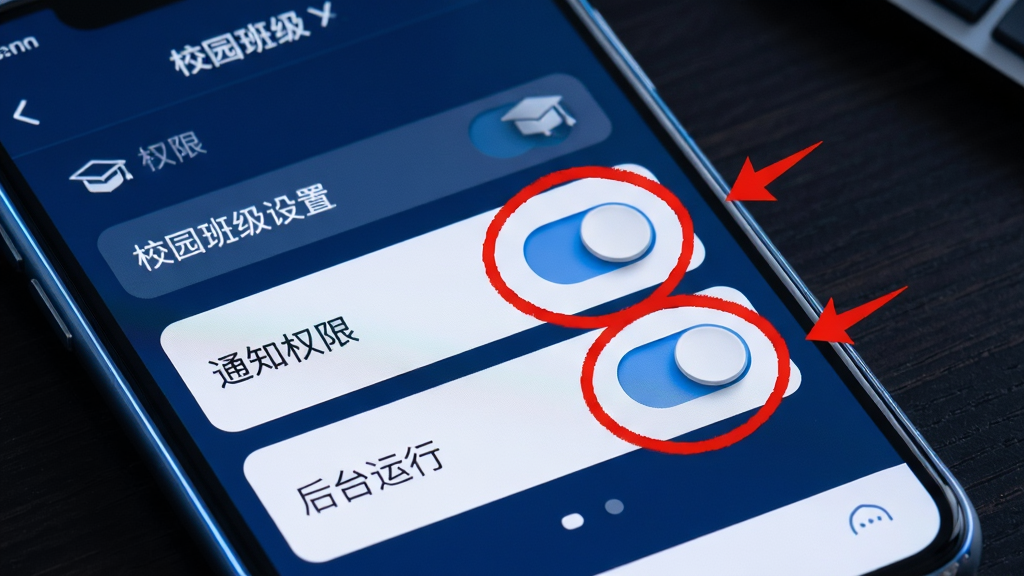 �ֻ���Ļ��д����ʾУ԰�༶����ҳ���е�Ȩ�޹���ѡ�������ע
