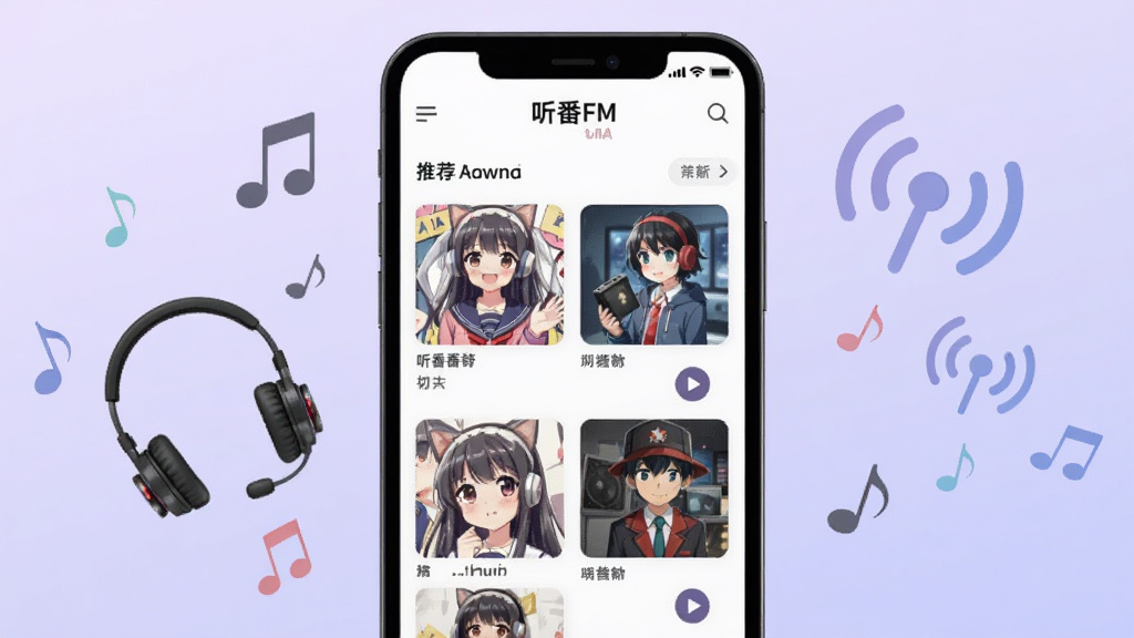 һ��չʾ����FM�ֻ�Ӧ�ý����ͼƬ������������һ�����ŵ������ֻ�����Ļ��ʾ����FM����ҳ�Ƽ��б����������Ŷ���������Ƶ����ͼ�벥�Ű�ť���ֻ�����Ʈ���Ŷ������������㲥�粨���š���������͵�ǳ��ɫ���䡣������Ϊ��ƽ��UIչʾ�磬ϸ�ڸɾ����������ʸ��壬�޶���Ԫ�ء�