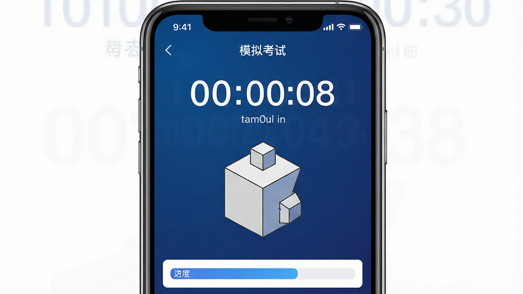 һ��չʾ����������ͼ�ơ�����ģ�⿼�����ʱѵ�������ͼƬ���������ֻ���Ļ��ʾ�ŵ���ʱ���ֺ�һ������ͼ��������Ŀ���·��д��⿨����������Ļ�����С�ģ�⿼�ԡ���������������רҵ������Ϊ����ɫ���䣬���Ϊ����ϵͳ��APP����չʾͼ��ϸ�����������ʸ��壬�ɾ��޶���Ԫ��