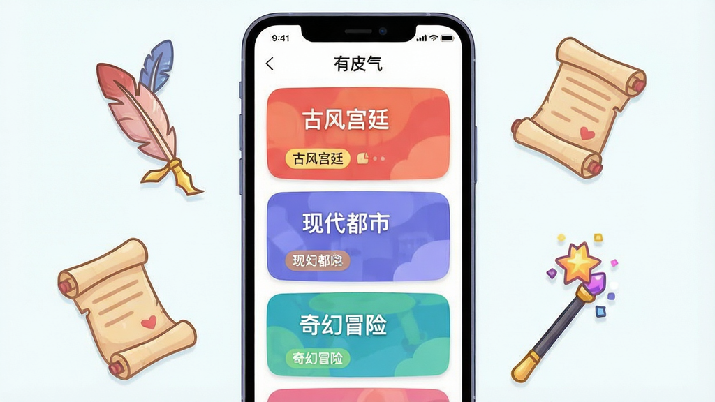 һ��չʾ��Ƥ��Ӧ���ھ籾ѡ���б��Ľ����ͼ���廭������������һ���ֻ�����Ļ�������Ŷ��ɫ�����޵ľ籾��Ƭ����Ƭ�ϱ�ע�š��ŷ繬͢�������ִ����С��������ð�ա��ȷ����ǩ���ֻ��Ա�Ư������ë�ʡ������ħ������С���ߣ��������������󡣲���Ϊ�ֻ����У����߻������ܡ��Ű����룬���Ϊ���¿�ͨ�磬ϸ�ڰ�����ƬԲ�ǡ������ǩ��ͼ�ꡣ���ʸ��壬�ɾ������ң�ͼƬ���������������Ƥ������