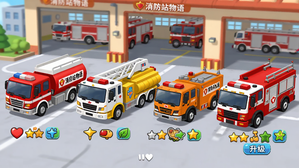 ��ͨ��������չʾ���棬����������������������ͬ���͵���������������ɫˮ�޳�����ɫ���ݳ�����ɫ��ĭ������ɫ���ճ��ʹ���ָ�ӳ���ÿ�����Ա���С������ͼ�꣬����������վ���⣬���沼��Ϊ��������չʾ�����Ϊ������Ϸ����ѡ����棬ϸ�ڰ��������ϵġ�����վ�����־�������ȼ����ǡ�������ť�����ʸ��壬�ɾ����࣬�޶���Ԫ��