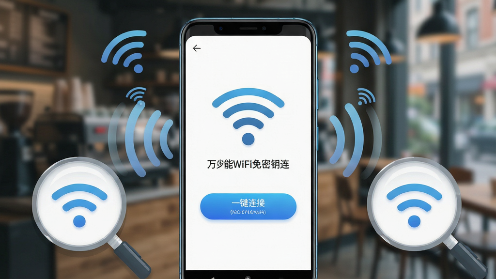 һ��չʾ����WiFi����Կ����������ȫò������ͼ������������һ��������׿�ֻ����ֻ���Ļ����ʾ����WiFi����Կ������ҳ���棬����������Ŀ��WiFi�ź�ͼ���