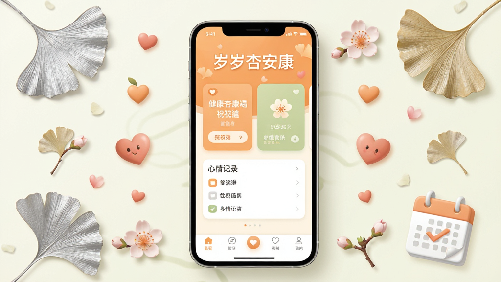 ����������һ�������ֻ�����Ļ����ʾ�š������Ӱ�����Ӧ�õĽ��棬��������ů����ɫ�͵���ɫΪ��ɫ���������С������Ӱ������ı������֣��м��ǽ���ף����Ƭ�������¼ģ�飬�ײ��е��������ֻ���Χ����������Ҷ���ӻ������ĺ�����ͼ���Ԫ�أ����ֶԳ����ࡣ��������ܰ������ϸ�ھ��£������������ɾ��޶���Ԫ�ء�