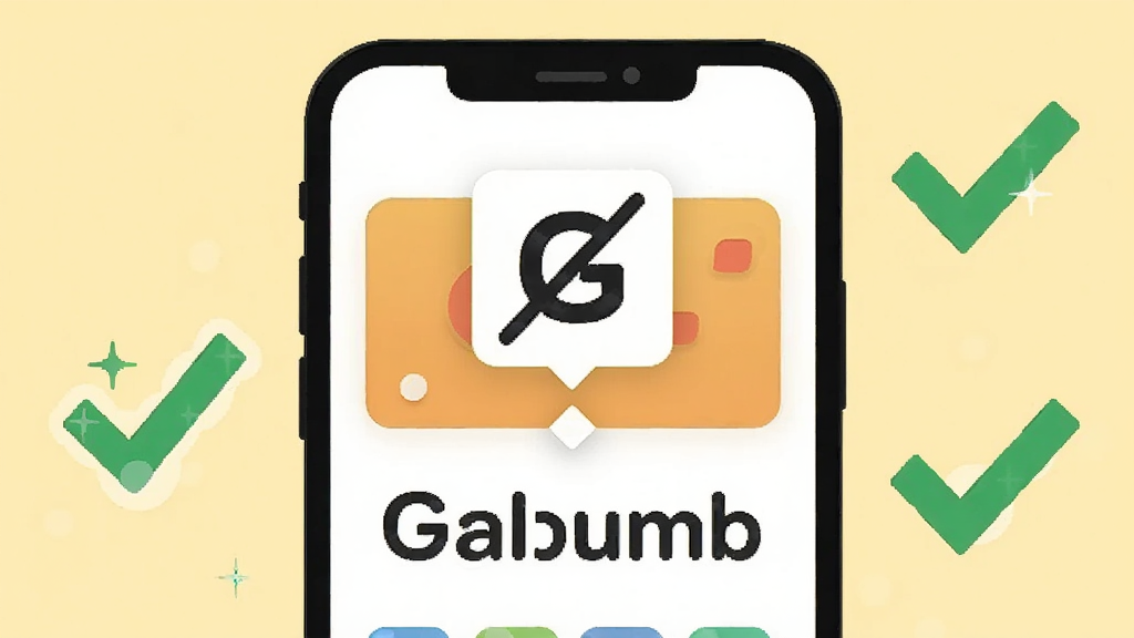 һ���ֻ���Ļ��ʾ Galumb ���棬��Ļ�Ϸ���һ����б�ܵĹ�浯��ͼ���ʾ��ǿ�ƹ�棬�ֻ���Χ����ɫ�Թ����ţ�����Ϊǳ��ɫ�����Ϊ����ƽ�廭����ͼ���У����ʸɾ����޶���Ԫ��