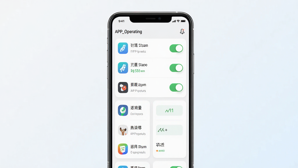 APP_Operating �����������ͼ��չʾӦ�ù����б�������״̬��Ƭ���ֻ���Ļ���з��ã�����Ϊ����ǳɫ���䣬����Ԫ�������ɼ�������Ӧ��ͼ�ꡢ���ذ�ť��״̬���֣�������ɾ��ִ��������������޶���Ԫ��