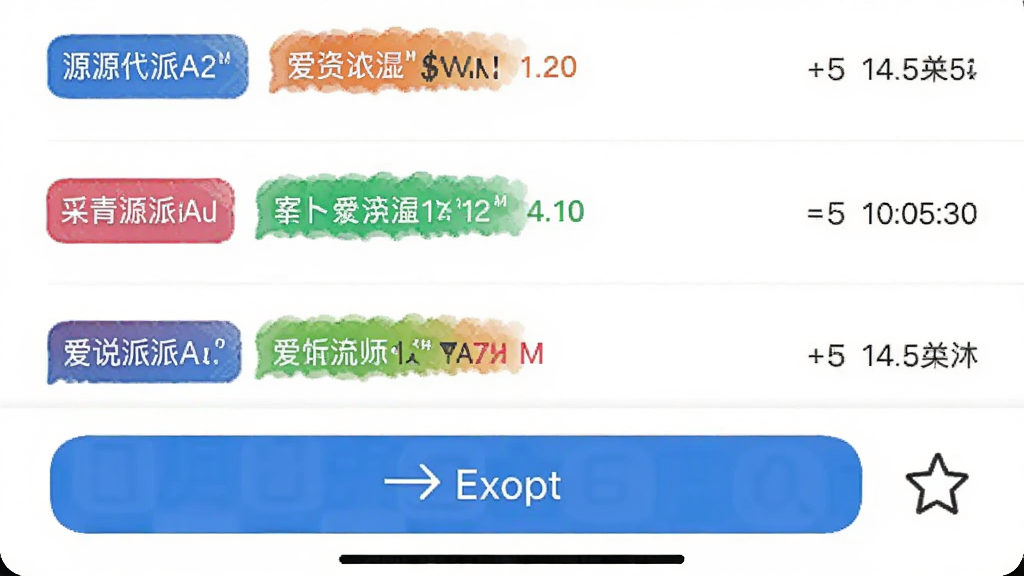����չʾ��˵��App����ʷ��¼ҳ�棬�б����ж��������¼��ÿ����¼��ʾԴ���Ժ�Ŀ�����Ա�ǩ��ҳ��ײ��е�����ť���ղ�ͼ�꣬����Ϊ��ɫ�����Ϊ����б�ʽUIչʾͼ��ϸ�ڰ���ʱ��������ֱ�ʶ�����������ɾ����޶���Ԫ��