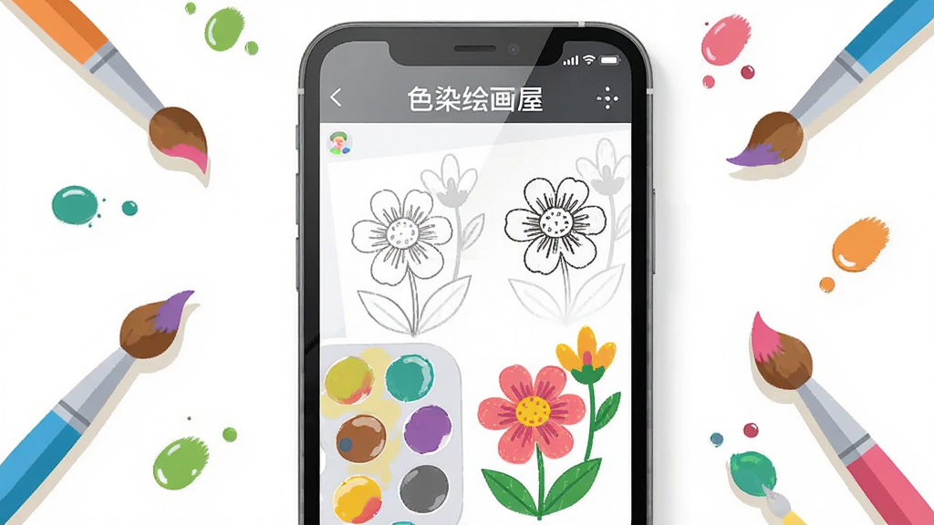 һ���ֻ���Ļ��չʾ��ɫ�ʰ�쵵Ļ滭��Ʒ������������һ�����������ֻ�����Ļ����ʾ