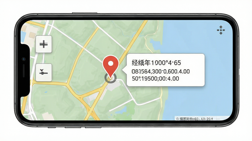 ��ͼ�����������궨λ���棬�ֻ���Ļ��ʾ��ͼ����һ����λ��ǣ��Աߵ�����γ��������Ϣ�򣬱���Ϊ��׼��ͼ��ͼ�����Ϊʵ�ù���Ӧ�ý��棬ϸ�����������ʸ��壬�ɾ����޶���Ԫ��