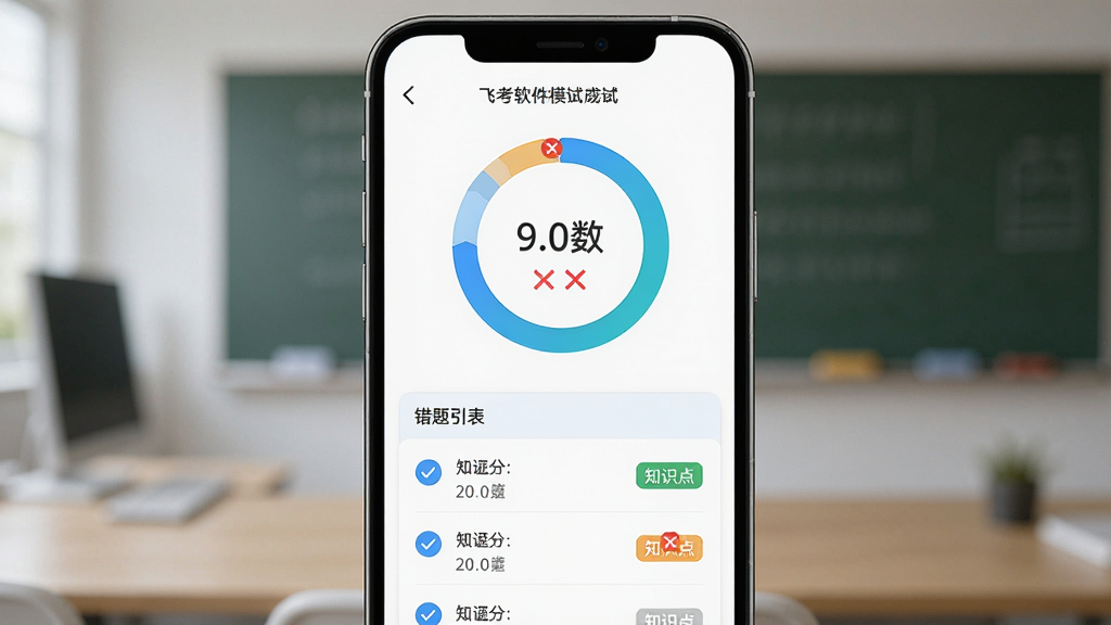 ���˻����ķɿ�����ģ�⿼�Գɼ�ҳ�棬����Ϊ�ֻ���Ļ������Ϊ���½ṹ���Ϸ���ʾ��������ͼ���·�Ϊ�����б����Ű����࣬���Ϊ���������࣬ϸ�ڰ����Թ���š��������֡�֪ʶ���ǩ�����ʸ��壬�ɾ����޶���Ԫ��