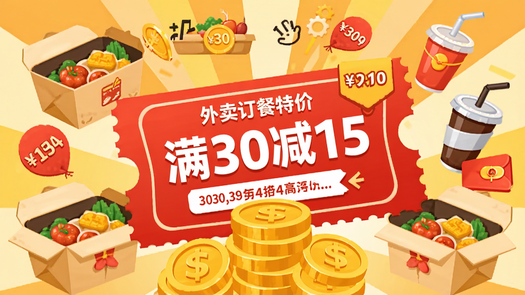 ���������������ؼۡ����Ĺ���չʾ����������Ϊ�޴�ĺ�ɫ�Ż�ȯ���Ҷѵ�����Χ���������ͺС����ϱ��������Ԫ�أ����ֳʷ���״���Ű���ã����Ϊ��ͨ��ƽ�廭��ϸ�ڰ�������30��15���������ۿ۱�ǩ�����ʸ��壬�ɾ����޶���Ԫ��