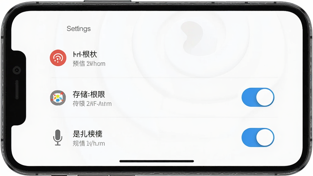 �ֻ���ʾ�յ�ң����APP��Ȩ�����ý��棬����Ϊ�����б��������������ϸ�ڰ�������Ȩ�ޡ��洢Ȩ�ޡ���˷�Ȩ�޿��أ����ʸ��壬�ɾ����޶���Ԫ��