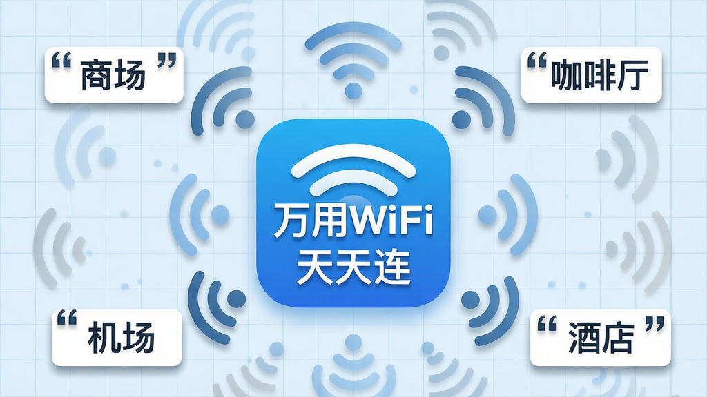 һ����Ϣͼ���Ļ��棬���������ǡ�����WiFi��������������ͼ�꣬ͼ����Χ�����Ŷ���ص��ǩ���硰�̳������������������������Ƶꡱ����ǩ�����ű�ע��ÿ����ǩ��������WiFi�źŲ��ƣ�����Ϊ����ɫ���񣬲��ֳʷ���״�����������ϸ�ڰ�����ǩ��΢С��Ӱ���źŲ�����ǿ���仯��ͼ�����������ʸ��壬�ɾ����޶���Ԫ��