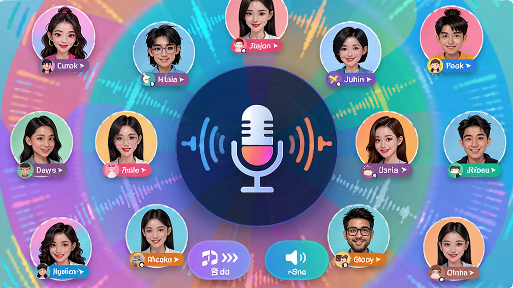����APP�����ɶԷ�����棬����չʾ����û�ͷ��Χ��Բ�����У��м�����˷粨����Ч���ײ��б���������Ч��ť������ΪԲ�η���״��������������ϸ�ڰ�����ɫ�����������û��ǳƱ�ǩ�����ʸ���ɾ����޶���Ԫ��