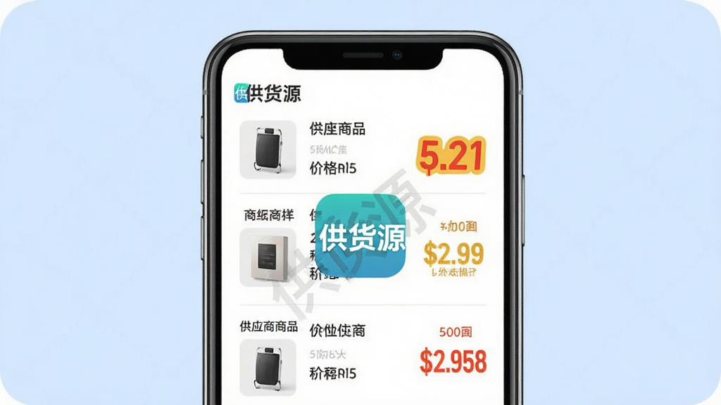 һ��չʾ����ԴApp�ȼ۹��ܵĽ���ʾ��ͼ�������������ֻ���Ļ����Ļ����ʾͬһ����Ʒ�ɲ�ͬ��Ӧ���ṩ�ļ۸�Ա��б����۸���������Ŀ����ɫ������Ա��С�����Դ��App��Logoˮӡ������Ϊ��͵�ǳ��ɫ�����Ϊ�����ƽ���������������޶���װ��
