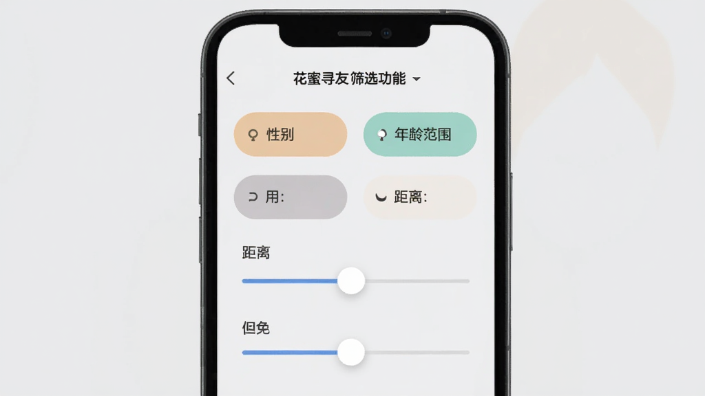 ����Ѱ��ɸѡ���ܽ��棬�ֻ���Ļ����ʾɸѡ����ѡ������Ա����䷶Χ�����뻬��ȣ��������Բ�Ǿ��ΰ�ť�ͻ�����������Ϊǳ��ɫ�������ʵ�ã��������������ʸɾ����޶���Ԫ��