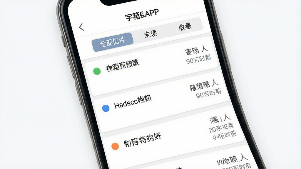 ��������APP�ż��������棬�ֻ���Ļչʾ�ż��б�ҳ�棬ҳ�涥���С�ȫ���ż�����δ�������ղء�������ǩҳ���·����������е��ż���Ƭ��ÿ�ſ�Ƭ�����һ����ɫԲ���ʾδ��״̬���Ҳ���ʾ�����������ǳƺ�����ʱ�䣬��Ƭ֮����ǳ��ɫ�ָ��ߣ�����Ϊ����ɫ�����岼����������������Լ���񣬻��ʸ��壬�ɾ��޶���Ԫ��
