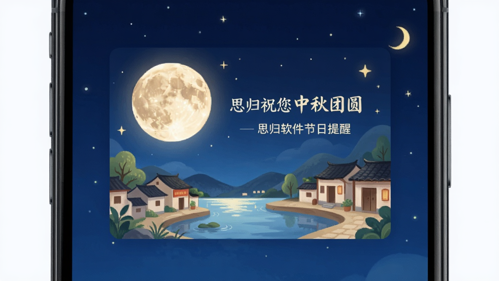 ˼�������������ѵ������ֻ���Ļ��ʾ����ڵ�ף����Ƭ����Ƭ����Բ�ºͼ���羰�廭������д�š�˼��ף��������Բ��������������ɫ��ҹ�գ����澫����ܰ�������������ɾ��޶���Ԫ��