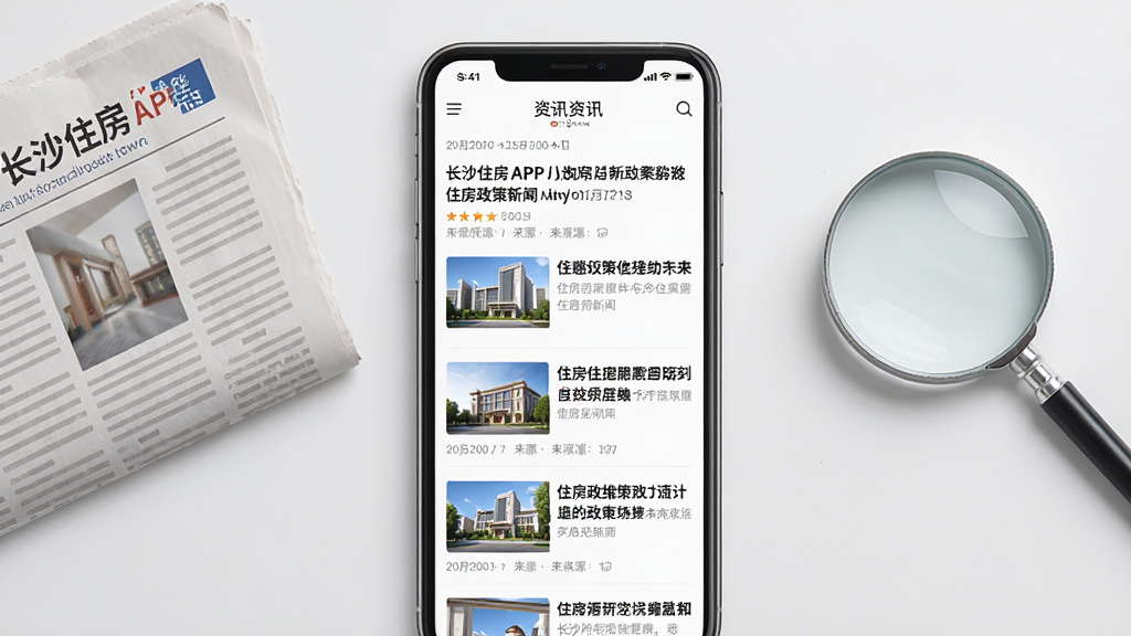 ����Ϊ��ɳס��APP����Ѷҳ�棬ҳ��չʾ����ס���������ű��������ͼ������Ϊ�ֻ���Ļ���У��Ա��б�ֽ�ͷŴ�Ԫ�ص�׺���Ű�������������Ŀ�����Ϊ������Ѷ��UI��ƣ���ɫ���أ�ϸ�������ں���Դ��ע��������ʸ��壬�ɾ����࣬�޶���Ԫ��