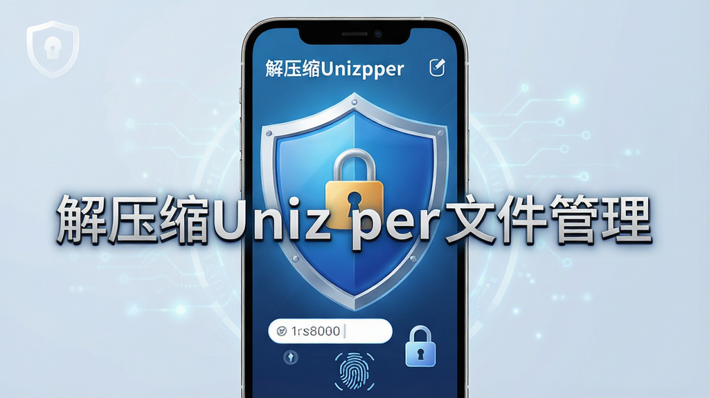 һ��չʾ��ѹ��Unizpper�ļ�������ȫ���ܹ��ܵ�AI��ͼ������Ϊ�ֻ���Ļ��һ��������ѹ���������Ʊ���������Ϊ���й�ͼ���Ű��϶���λ��ѹ����ǰ�������Ϊ��ȫ�Ƽ��磬ϸ�ڰ������������ָ��ͼ�ꡢ��������Ԫ�أ����ʸ��壬����ɾ����޶���Ԫ�أ�ͼƬ������Ϊ����ѹ��Unizpper�ļ�������