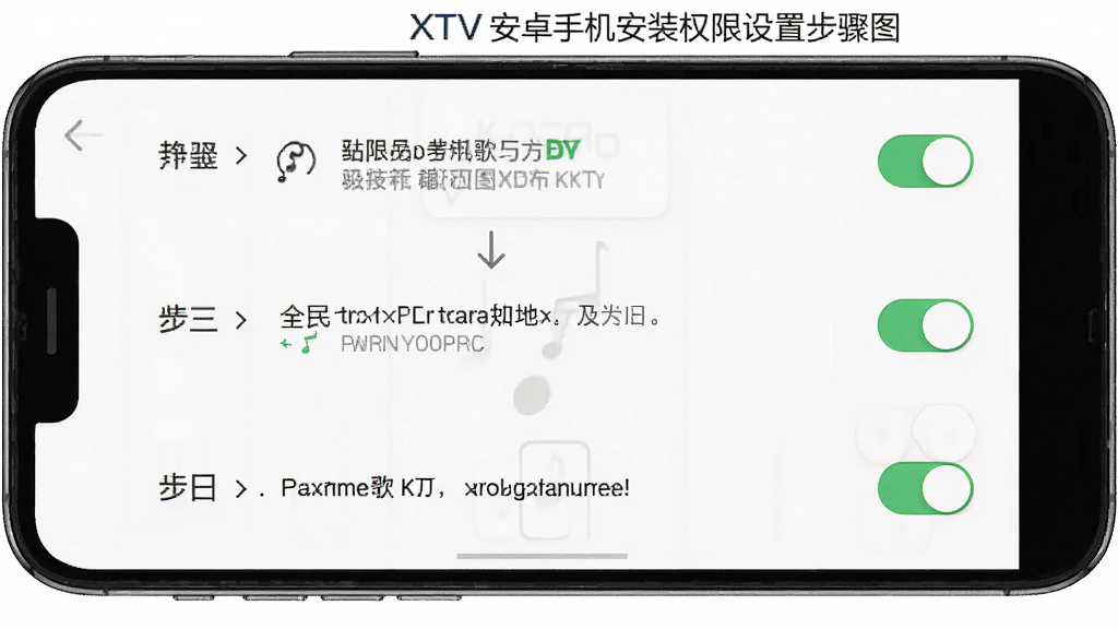 ȫ�񳪸�KTV��׿�ֻ���װȨ�����ò���ͼ������Ϊ�ֻ���Ļ��ʾ���ý��棬����Ϊ���ϵ��µĲ����������Ű��������򣬷����ʵ�ã�ϸ�ڰ���Ȩ�޿��ذ�ť����ʾ���֣����ʸ���ɾ��޶���Ԫ��