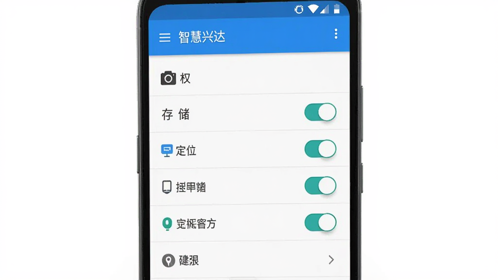 �ǻ��˴�App��װȨ�����ý��棬�ֻ���Ļ��ʾȨ�޹����б�������������洢����λ�ȿ��أ�����Ϊ��׿ԭ����񣬶�����ʾ���ǻ��˴���ɾ��������޶���Ԫ��