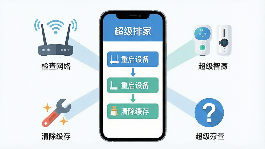 һ��չʾ�������ǻۼҡ�APP�����Ų鲽���ʾ��ͼ���������ֻ���ĻΪ���ģ���Χ������·�����������豸������ͼ����ʺ�ͼ�꣬��Ļ����ʾ��������硱�������豸����������桱���Ų鲽�衣���ֲ������ķ���ʽ��ͼ�����Ϊ��ƽ����Ϣͼ�磬ϸ��������ͼ������ֱ�ǩ�������ɶ������ʸ��壬�ɾ����࣬�޶���װ�Ρ�