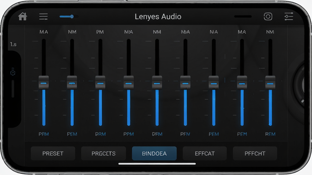 Lenyes Audio ���������ڽ��棬�ֻ���Ļ��ʾ��ξ����������Ԥ����Чѡ�����Ϊ��ɫ�����������ɫ�߹⣬���ֶԳƣ����רҵ��Ƶ������ϸ�����������ʸɾ����޶���Ԫ��
