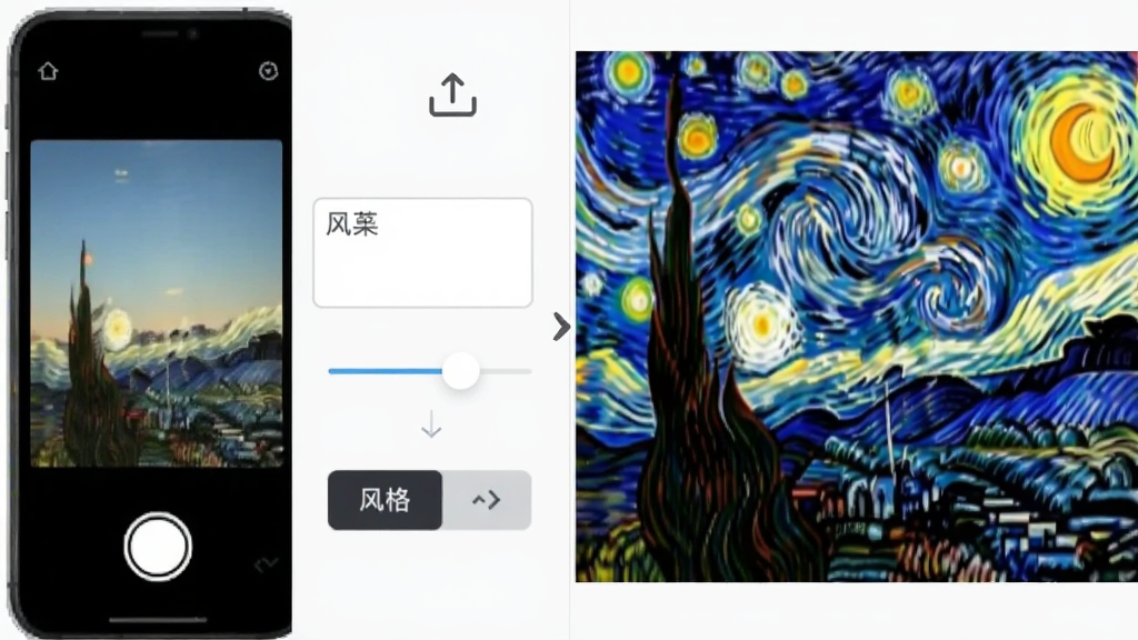 һ��ͼ��ͼ���ܲ������棬����չʾ�ֻ���Ļ���ϴ���һ�ŷ羰��Ƭ���Ա������������ͷ��ѡ��ť����Ļ�Ҳ���ʾ���ɺ������ǿշ�����Ա�ͼ������Ϊ���ҷ����Ա��Ű棬���Ϊ����ƽ����ƣ�ϸ�ڰ����ϴ�ͼ�ꡢ��񻬿顢�Աȼ�ͷ�������������ɾ��޶���Ԫ��