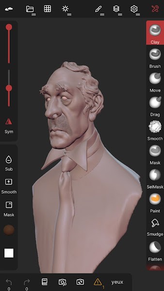 Nomad Sculpt 安卓版 雕刻操作界面