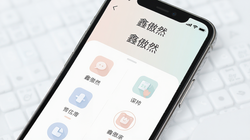 一张展示“鑫傲然”界面设计风格的AI生图,画面为手机应用界面特写,界面采用扁平化设计,图标简洁,配色柔和,画面中带有“鑫傲然”应用名称,布局规整,风格清新,细节精致,画质清晰,干净,无多余元素