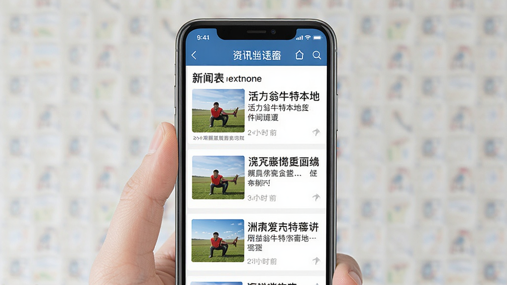 一张展示活力翁牛特本地资讯列表界面的图片,主体为手机屏幕,布局为垂直列表排版,风格为新闻类APP界面,细节包含新闻标题、缩略图和发布时间,画质清晰,画面干净,无多余元素