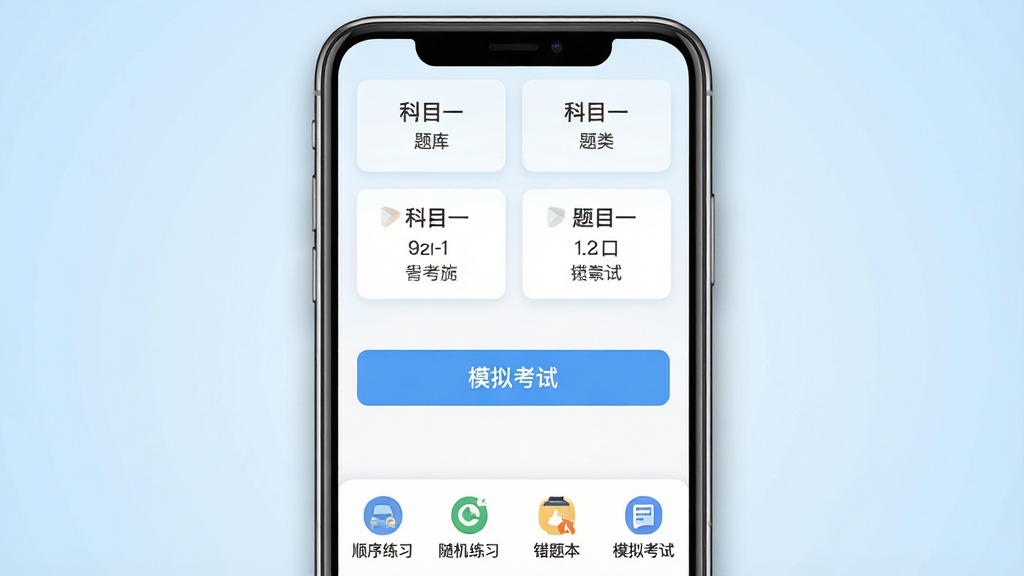 һ���ֻ���Ļչʾ�ݿ�ģ�����Ӧ�������棬�����������ֻ�����ͼ����Ļ����ʾ��Ŀһ�����࿨Ƭ��ģ�⿼����ڰ�ť���ײ���˳����ϰ�������ϰ�����Ȿ��ģ�⿼���ĸ�ͼ�꣬����Ϊǳ��ɫ���䣬���岼�־��жԳƣ��������ˬ��ϸ�����ֻ��߿�����΢��Ӱ����Ļ�����������ɼ������ʸ���ɾ��޶���Ԫ��