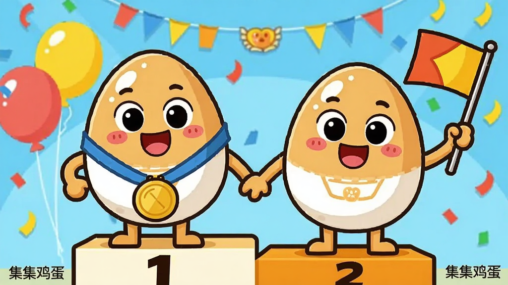 ��ֻ��ͨ����������վ���콱̨�ϣ�һֻ���Ž�ɫ���ƣ���һֻ���Ų��죬����������Ͳʴ�������Ϊ���ҶԳƣ��Ű���ã����Ϊϲ�쿨ͨ��ϸ���ϼ���Ц�ݲ��ã��콱̨д�š�1���͡�2�������������ɾ����޶���Ԫ�أ�ͼƬ�����С���������������