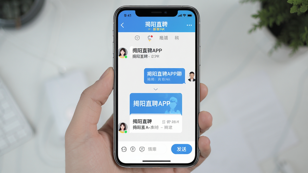 һ��չʾ����ֱƸAPPֱ��HR�����ͼƬ������Ϊ�ֻ����촰�ڣ��������Ϊ��ְ���Ҳ�ΪHR���Ű���ʾ�Ի����ݺ͸�λ��Ƭ�����Ϊ�罻���������ϸ�ڰ�������ֱƸ���ֺͷ��Ͱ�ť�����ʸ��壬�ɾ����޶���Ԫ��