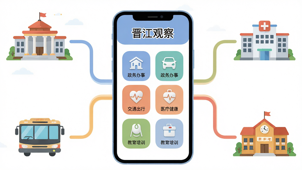 ����������һ�������ֻ�����Ļ��ʾ�������۲족�������ҳ�棬ҳ����������������¡���ͨ���С�ҽ�ƽ�����������ѵ��ͼ�갴ť���ֻ����������������ɫ���������Ŷ�Ӧ�ķ��񳡾�Сͼ��������¥����������ҽԺ��ѧУ������Ϊ�����ֻ���������񳡾��ԳƷֲ�������ƽ���廭�磬ϸ�ڰ���ͼ���Բ�����͡������������С�����Сͼ�ļ����棬�����������ɾ����޶���Ԫ��