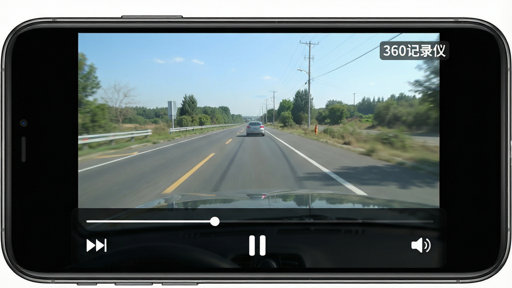 һ��չʾ�ֻ�APP����Ƶ���Ž����ͼƬ���������ֻ���Ļ���ڲ���һ�ε�·�г���Ƶ���ײ��в��Ž���������ͣ��ť������ͼ�꣬��Ƶ�������Ͻ���