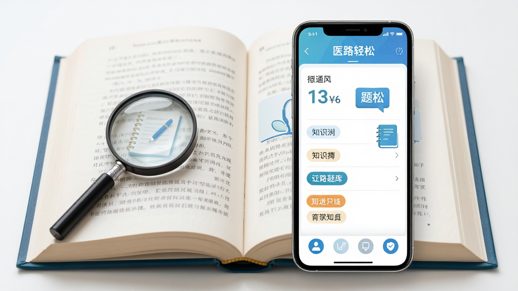 ����Ϊһ���򿪵��鱾���ֻ���Ļ�ںϣ���Ļ����ʾ��ҽ·���ɡ�Ӧ���ڵ�ҽѧ�����棬����Ϊ���ҷ�������鱾�Ҳ��ֻ����Ű��������򣬷��Ϊ����ѧ���磬ϸ�ڰ����Ŵ󾵡��ʼ�ͼ�ꡢ֪ʶ���ǩ�����ʸ���ɾ��޶���Ԫ��