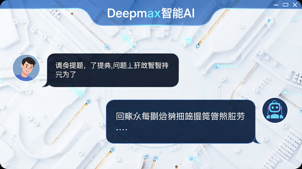 ��������Ϊ��Deepmax����AI���ĶԻ������ͼ��չʾ�û����������AI��ʱ�ظ��ĶԻ����ݣ����Ϊ�û�ͷ�����������ݣ��Ҳ�ΪAI����ͼ����ش����֣�����Ϊǳɫ�Ƽ������������С�Deepmax����AI�����ֱ�ʶ�����岼�����ҶԳƣ���������죬�����������ɾ��޶���Ԫ��