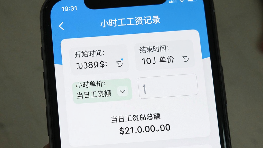 �ֻ�������д��չʾСʱ�����ʼ�¼Ӧ���еĹ�ʱ����ҳ�棬�������п�ʼʱ�䡢����ʱ�䡢Сʱ����������·��Զ����ɵ��չ����ܶ������ÿ�Ƭʽ���֣���ɫ��ˬ��������Ч��������������������Ϊ���ģ���ע��Сʱ�����ʼ�¼���������ɾ�����������Ԫ�ء�