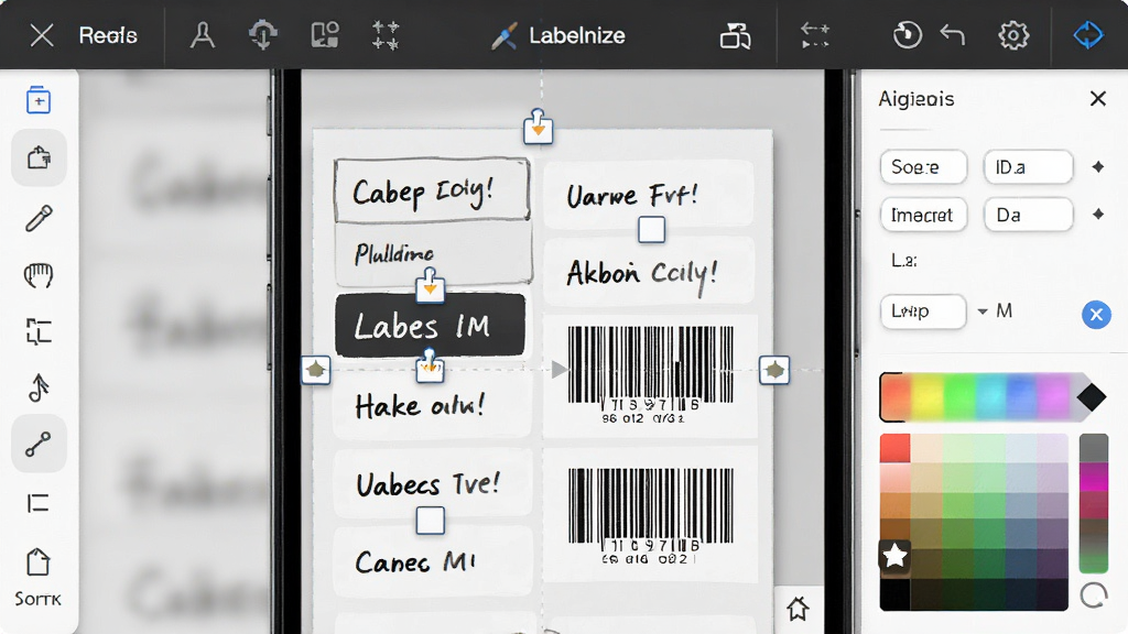 Labelnize��ǩ�༭������д������Ϊ�ֻ���Ļ����ı�ǩ�����������Ϸֲ������ֿ������ͼ�Σ�����Ϊ�༭��ռ����Ҫ�������ܻ��ƹ��������Ű��η��������Ϊ������Ӧ�ý�����ƣ�ϸ�ڰ�����ק�ֱ�������������ɫѡ���������ʸ���ɾ��޶���Ԫ��